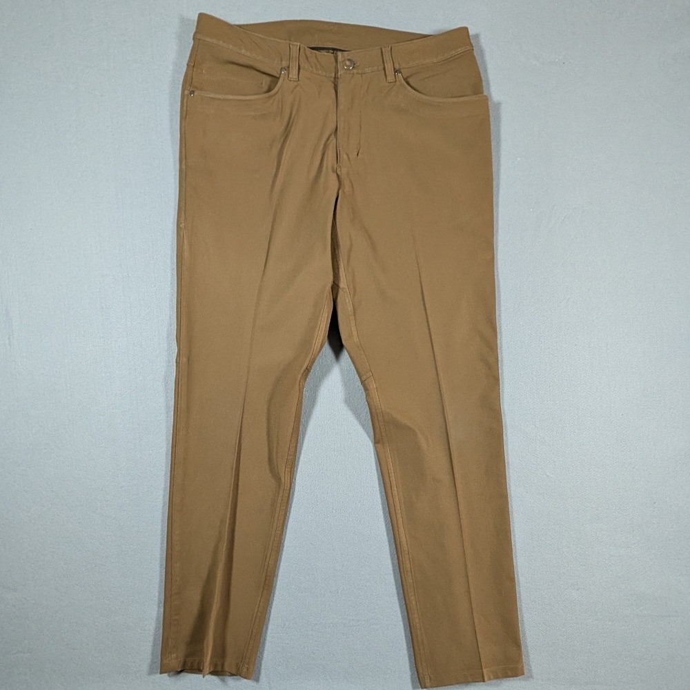 Lululemon ABC Pant Classic Mens 34 Brown Warpstreme 5-Pocket Trousers